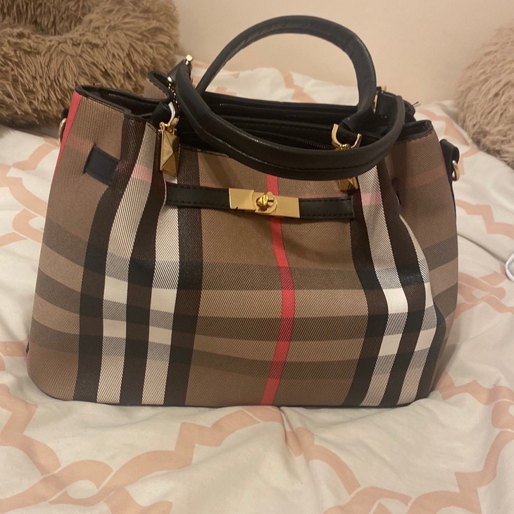 Plaid stripe bag